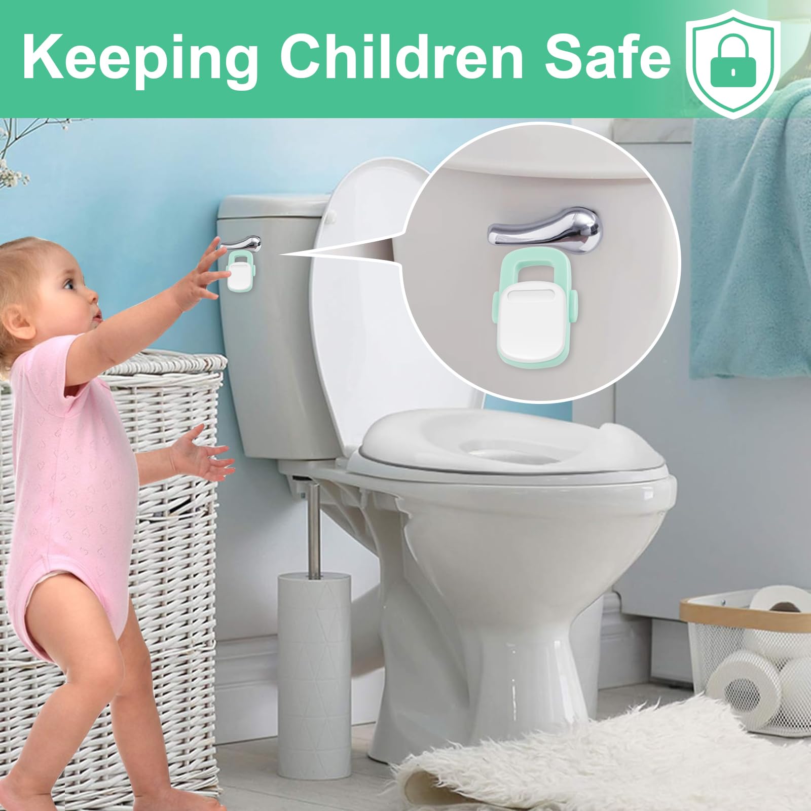 BiKontrun toilet-lock adhesive-back shows strong 3M backing for secure mounting.