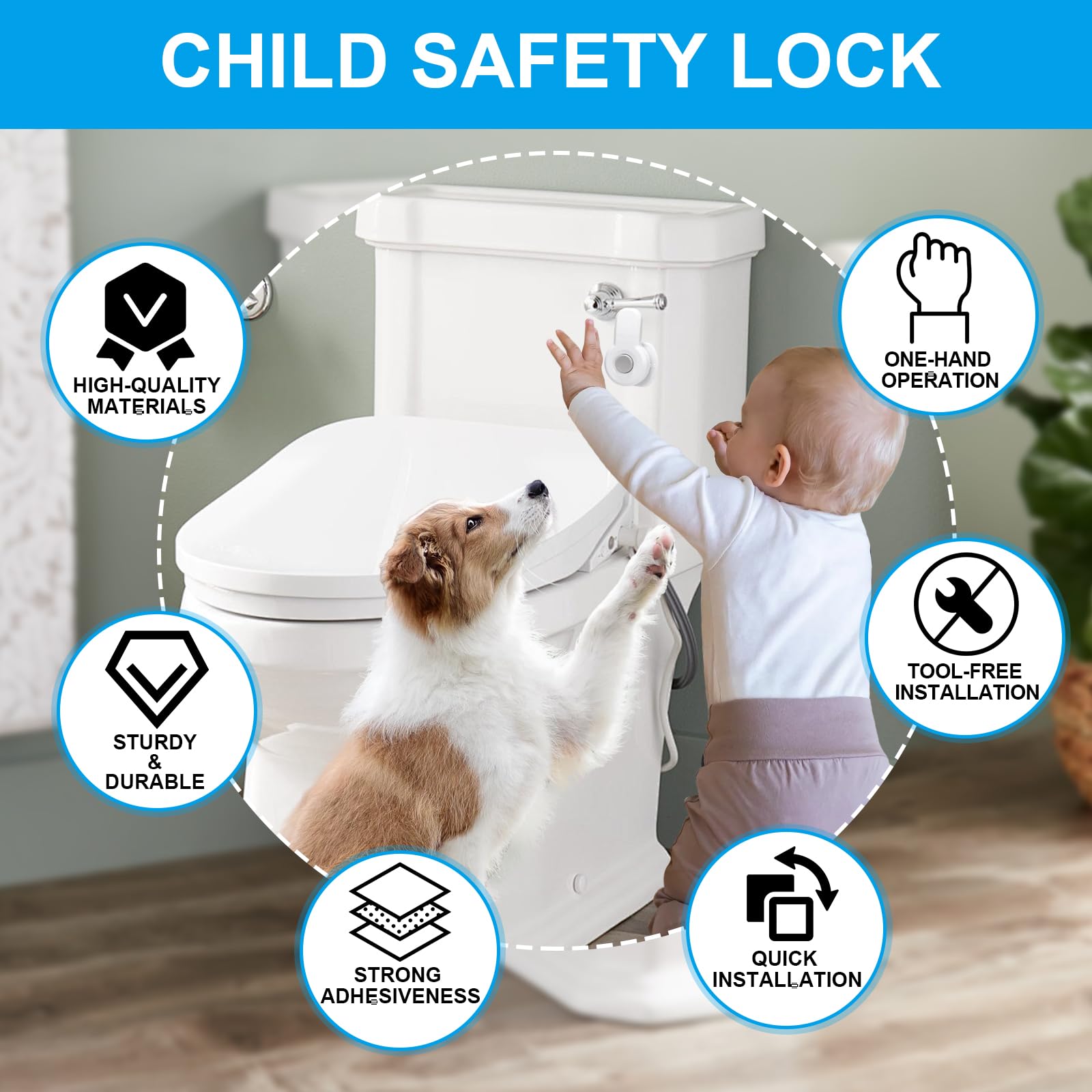 BiKontrun toilet lock easy-install design requires no tools