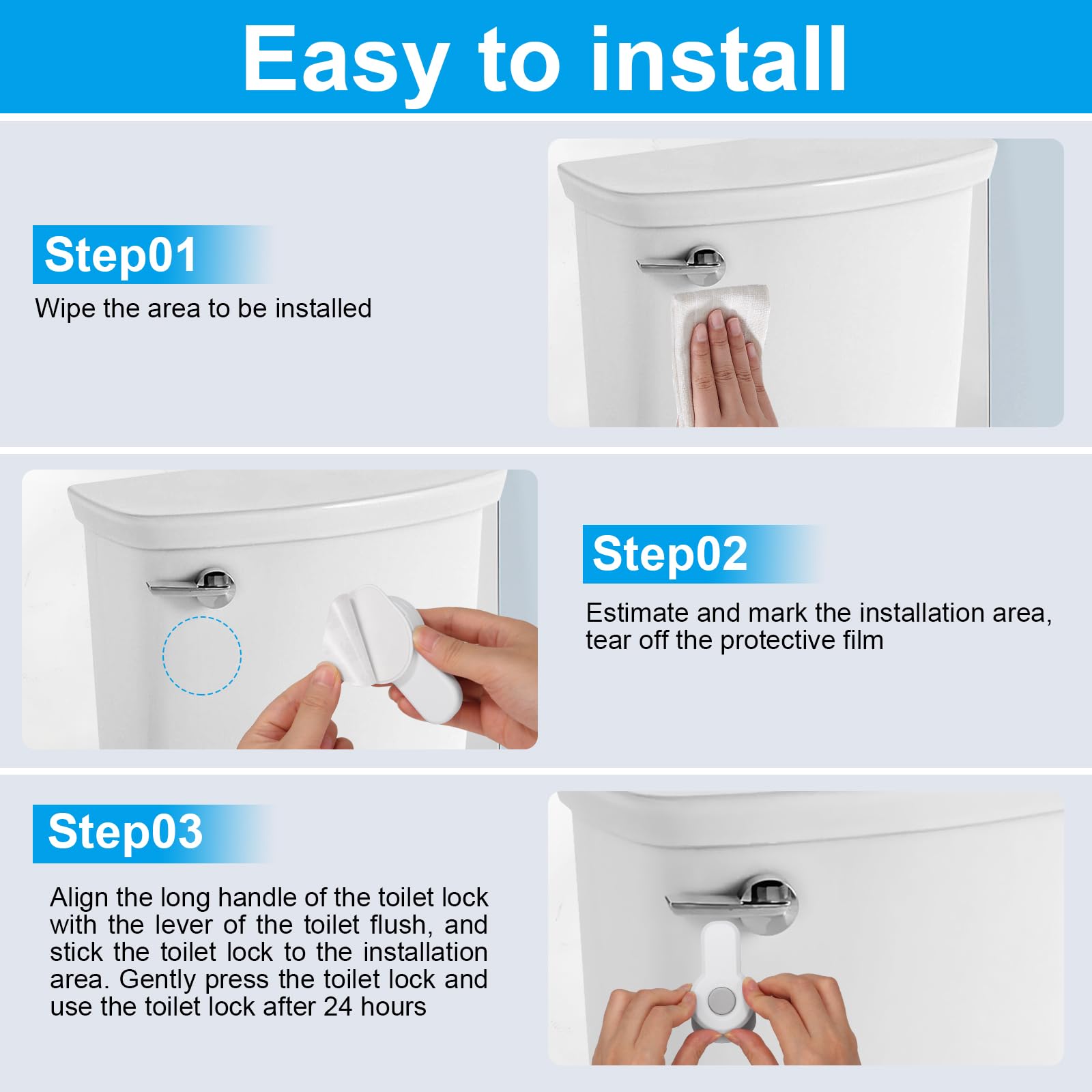BiKontrun toilet lock removal leaves no residue on surfaces