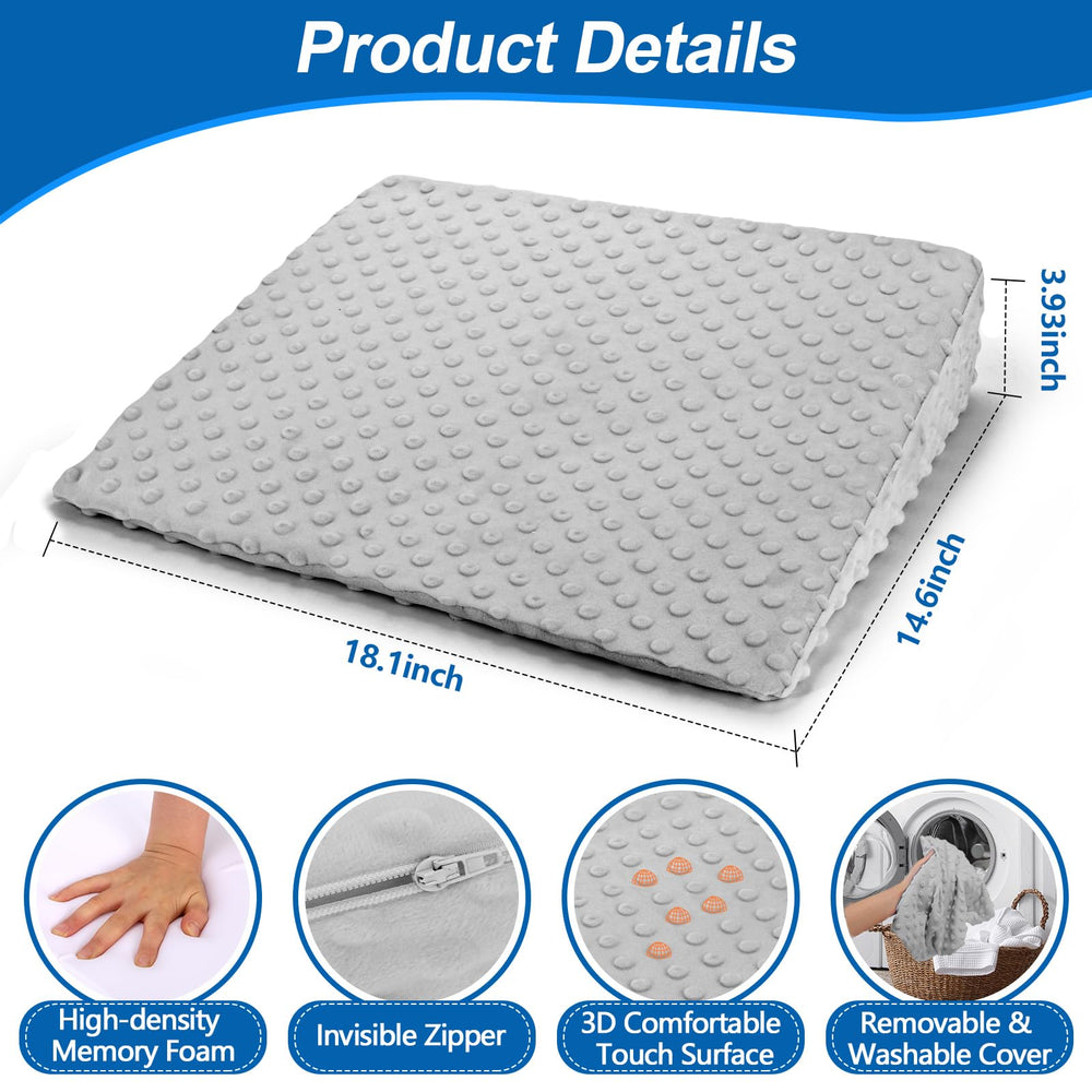 BiKontrun wedge pillow memory foam core for lasting cushioning.