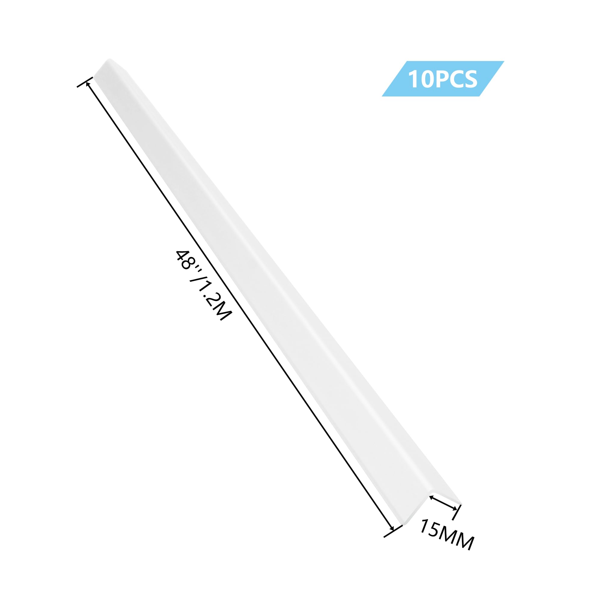Bikykose aluminum corner protector closeup edge emphasizes rounded design for safe play.