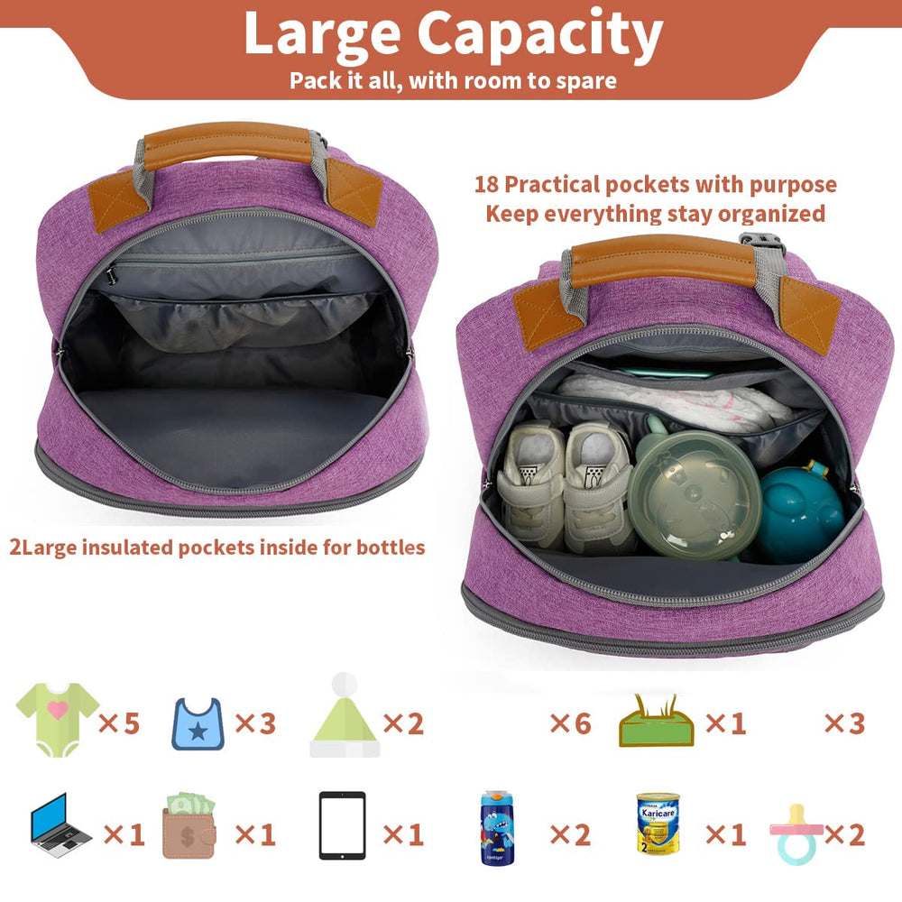 Billiton Mashi diaper backpack removable changing pad for on-the-spot changes
