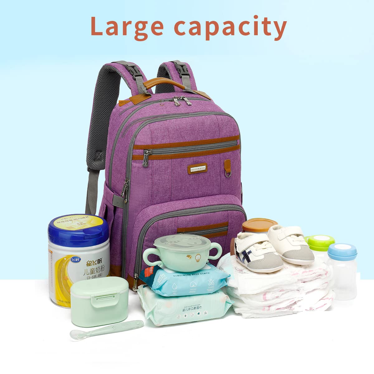 Billiton Mashi diaper backpack stroller straps for hands-free outings