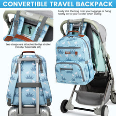 Billiton Mashi diaper bag backpack interior shows ten pockets for organization