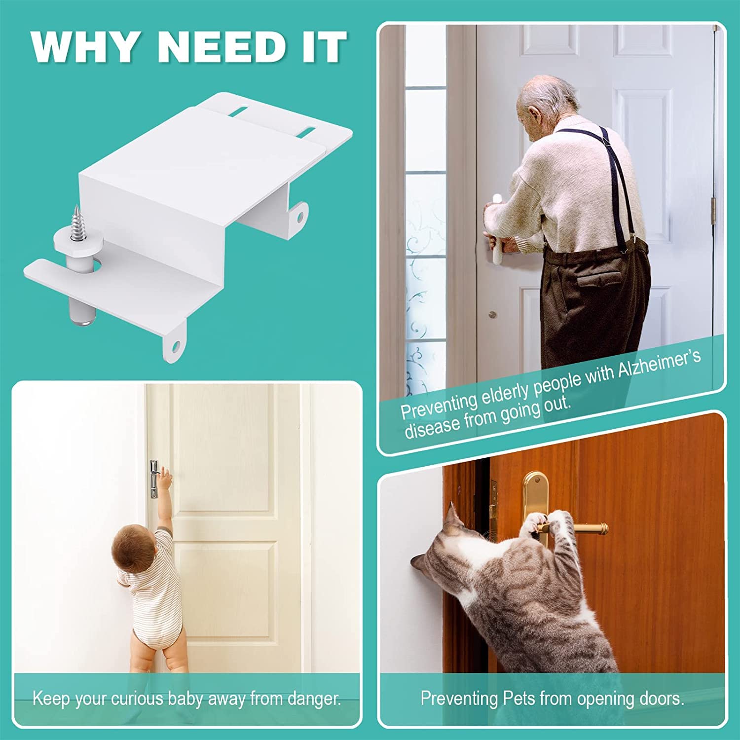 Sturdy painted metal construction of BILLROAD top door lock.