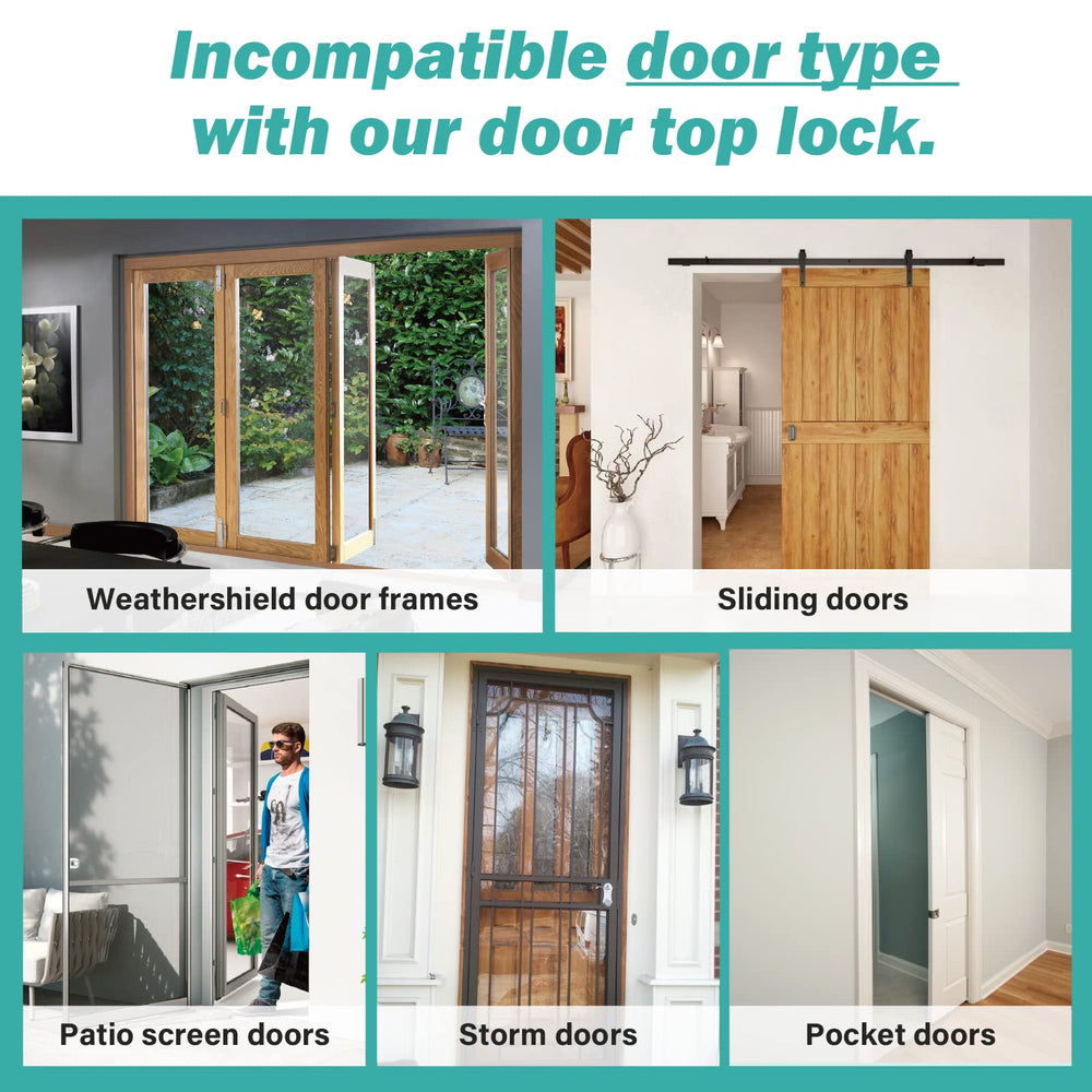 Two-sided operation shown on BILLROAD top door lock for access.