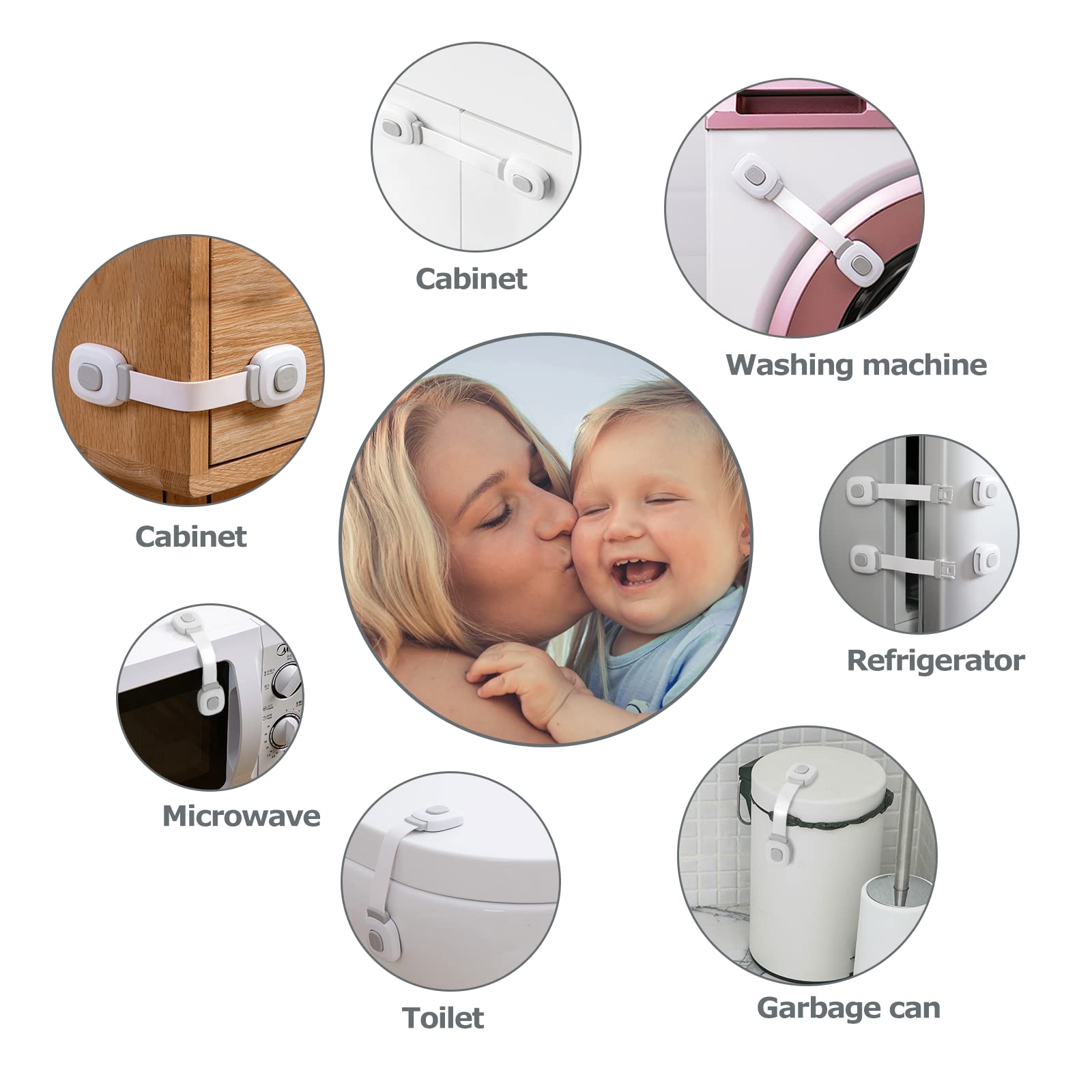 BillyBath cabinet locks fitted on a dishwasher to prevent accidental opening
