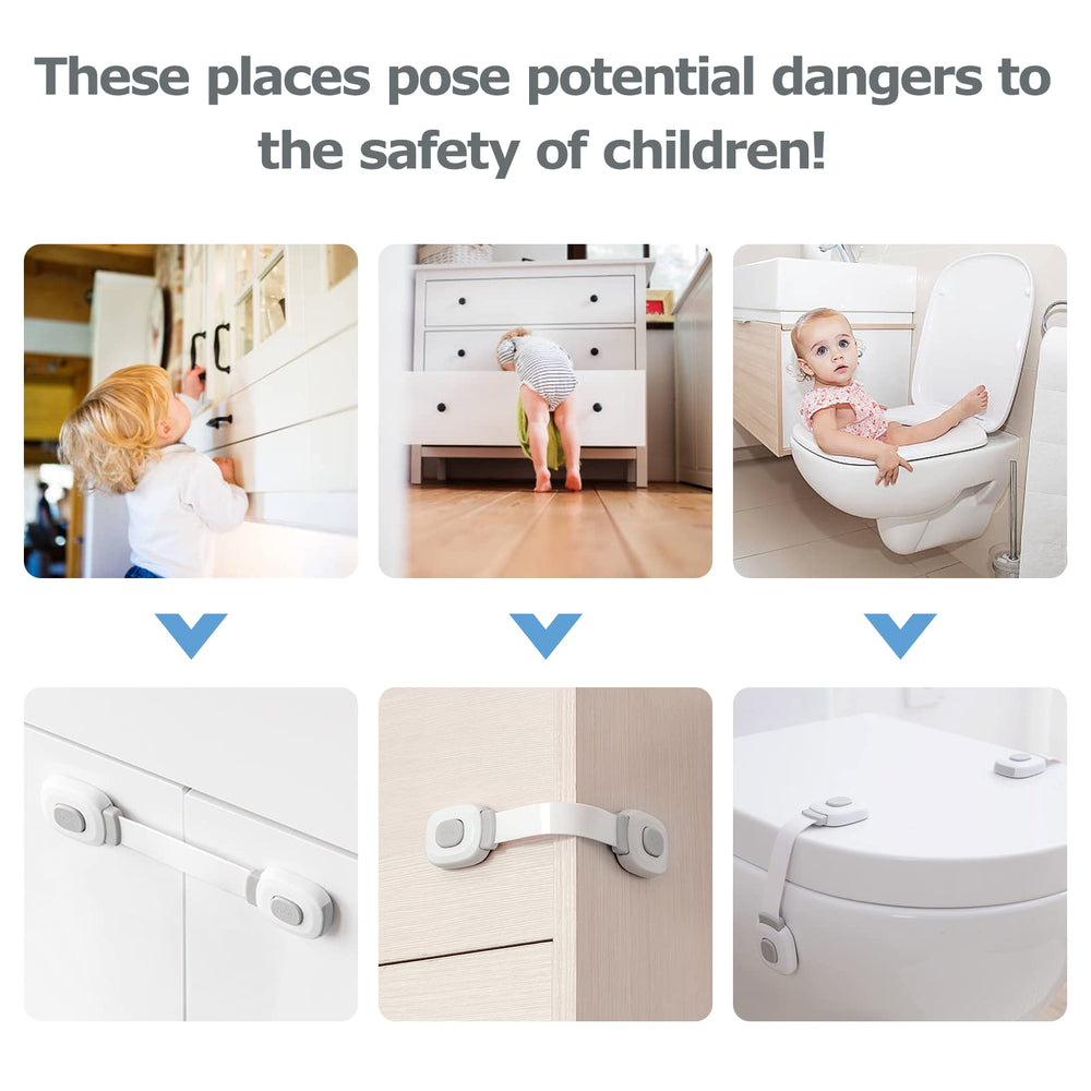 BillyBath cabinet locks placed on a drawer for childproofing and safe storage