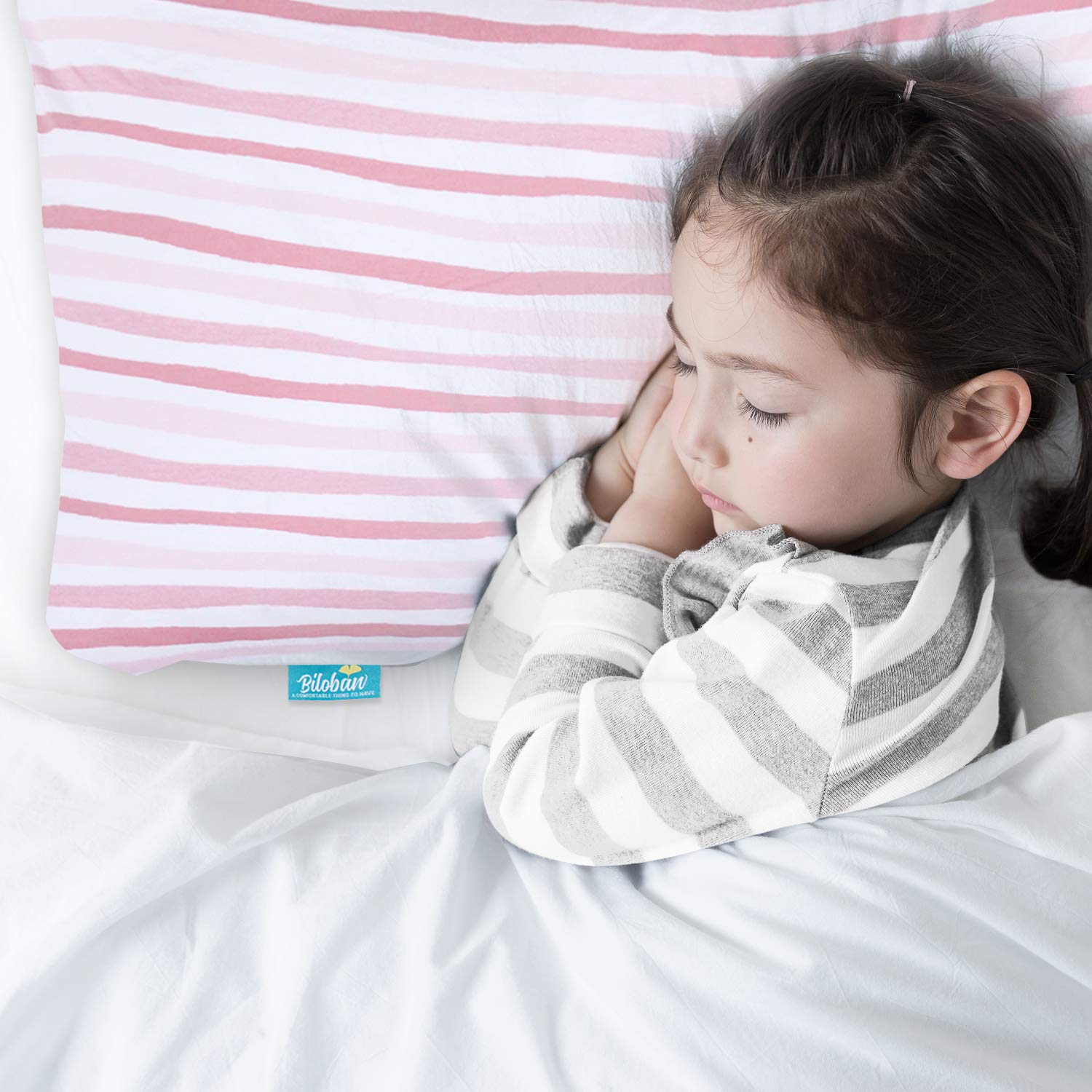 Biloban 2-pack cotton pillowcase product shot demonstrates versatile sizes for small pillows.