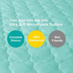 Biloban absorbent waterproof layer blocks spills and keeps crib area clean.