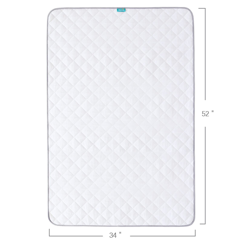 Biloban anti-slip bottom layer keeps protector in place on fabric