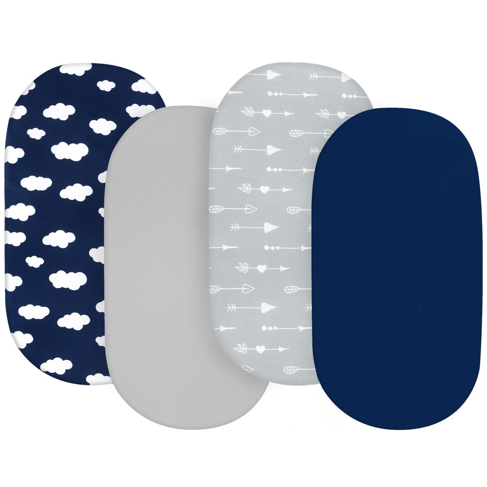 Biloban bassinet sheets elastic-edge-fit ensure secure, quiet night sleep.