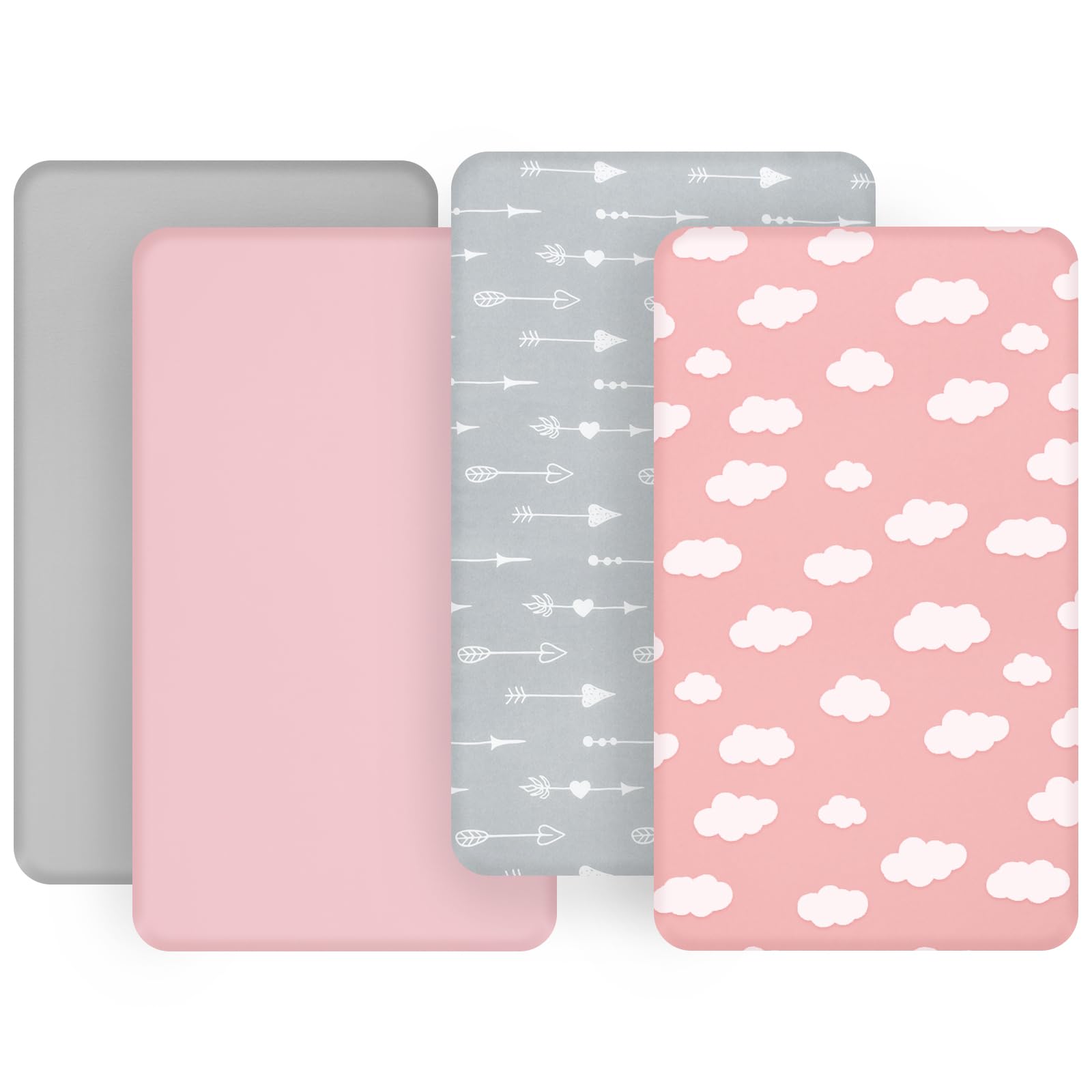 Biloban bassinet sheets full-edge elastic secure fit during active sleep