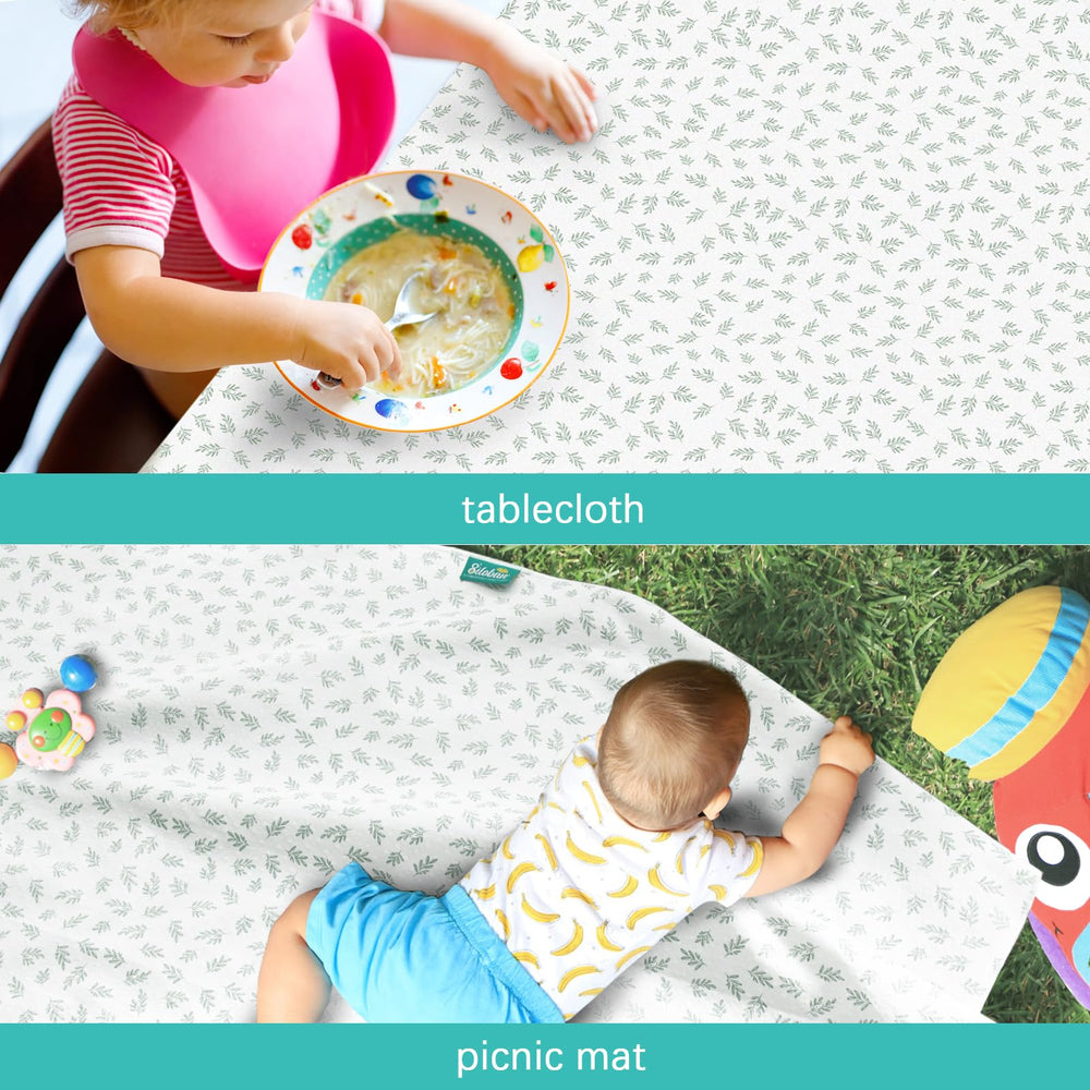 Biloban baby splat mat 2-pack offers versatile coverage for growing messes.