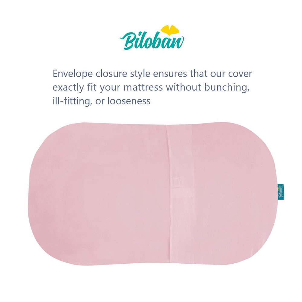 Biloban noiseless bassinet cover minimizes crinkle sounds during baby movement