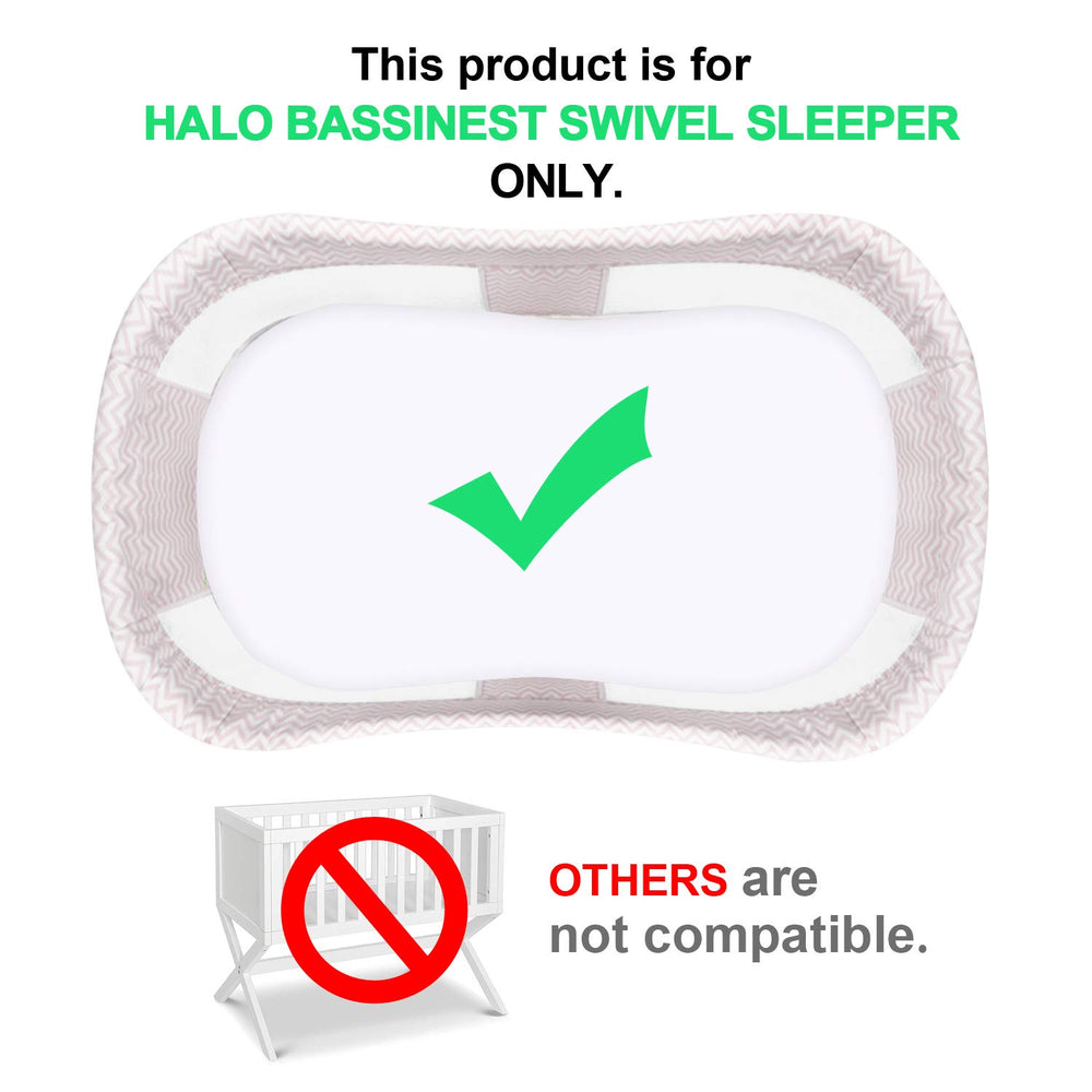 Biloban bassinet mattress cover uses soft white fabric for gentle baby comfort.