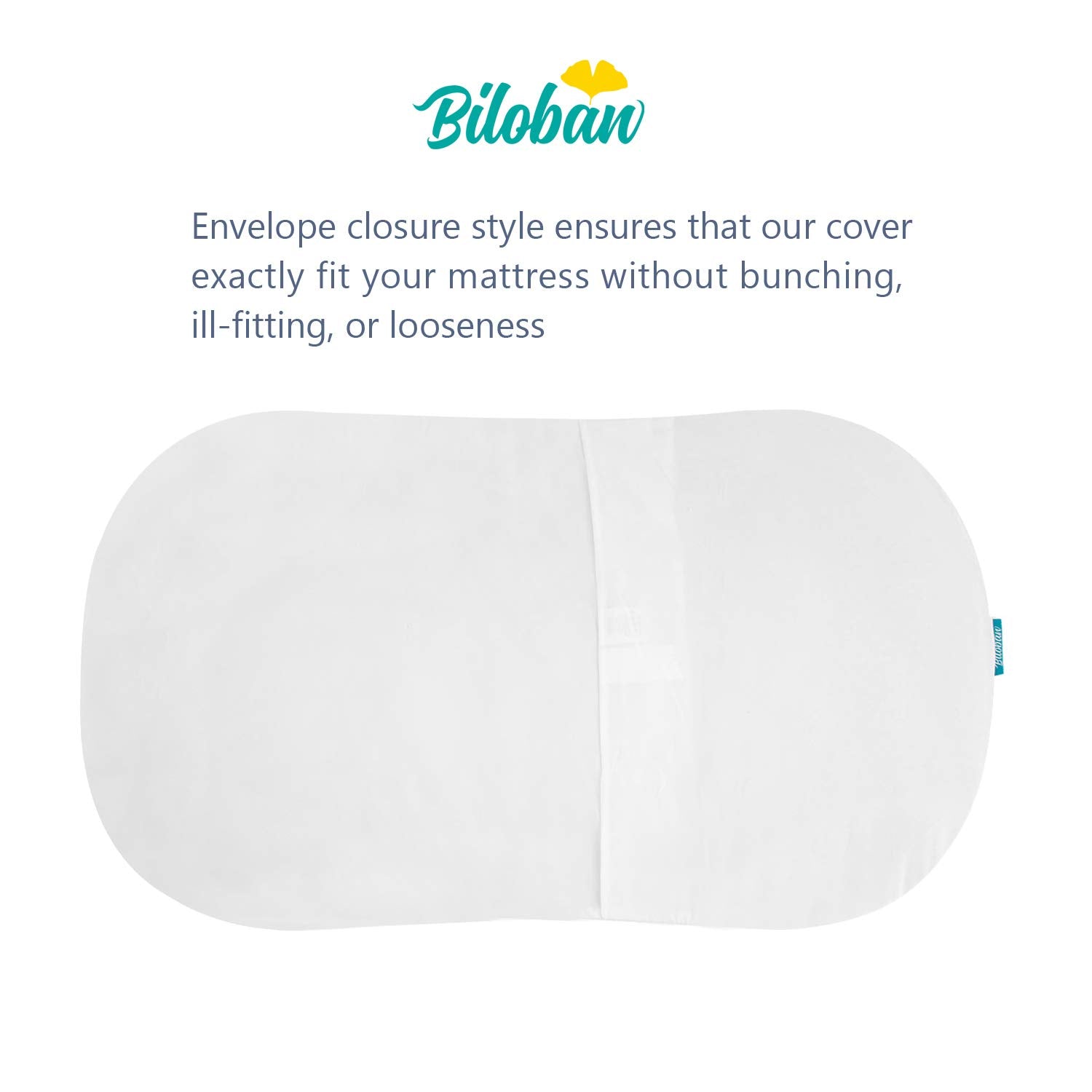 Biloban bassinet mattress cover waterproof backing protects the Halo mattress from spills.