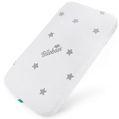 Biloban bassinet mattress pad 18x36-0-8 fits snugly for safe, restful sleep.