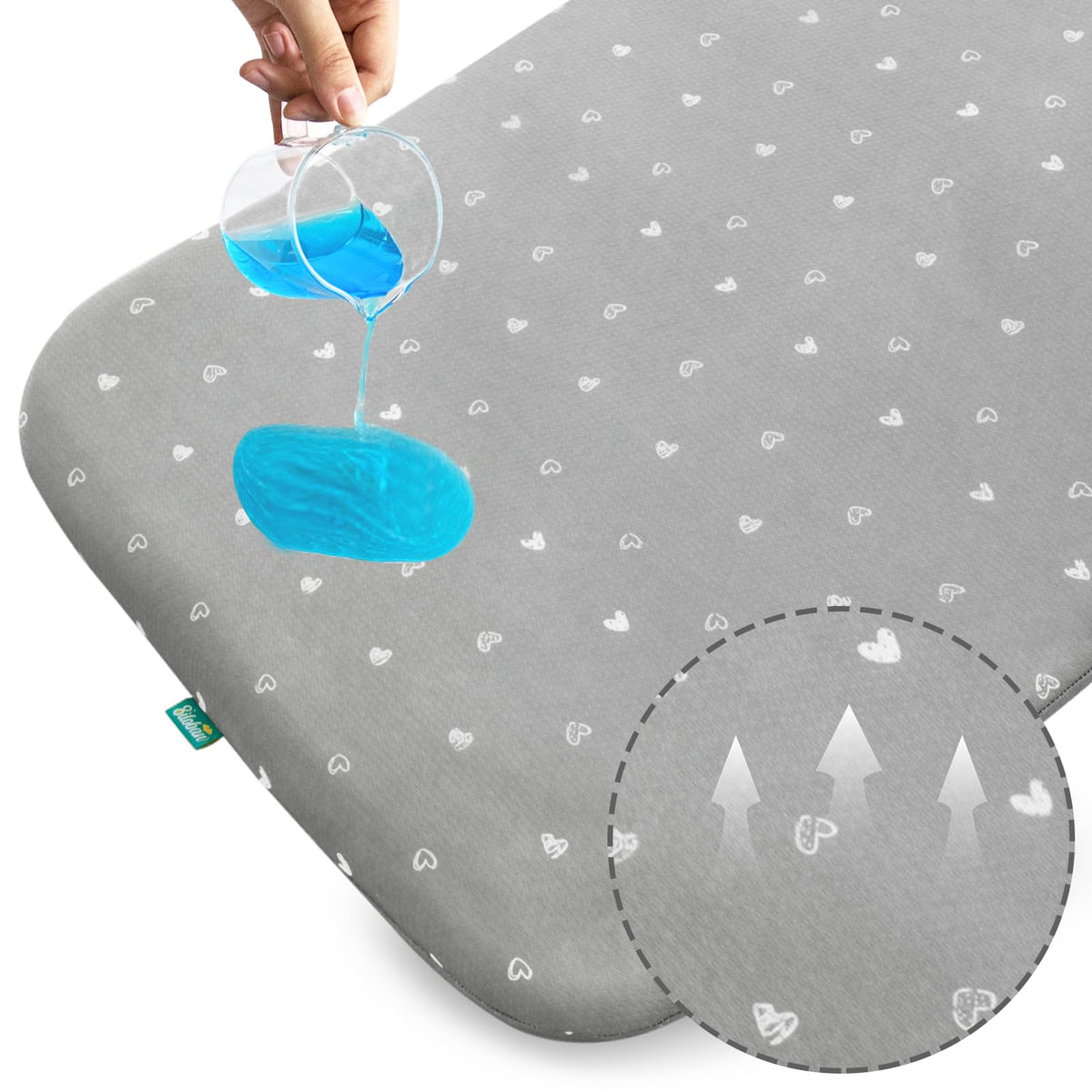 Biloban bassinet mattress pad cover on a snug 35x20x1 fit for newborn comfort and easy cleaning