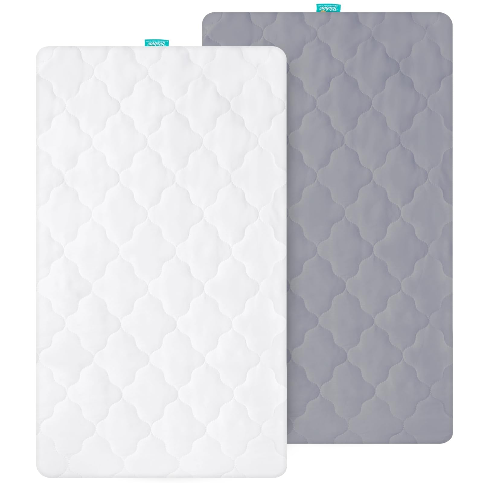 Biloban bassinet mattress pad cover waterproof showing leak protection during night feeds