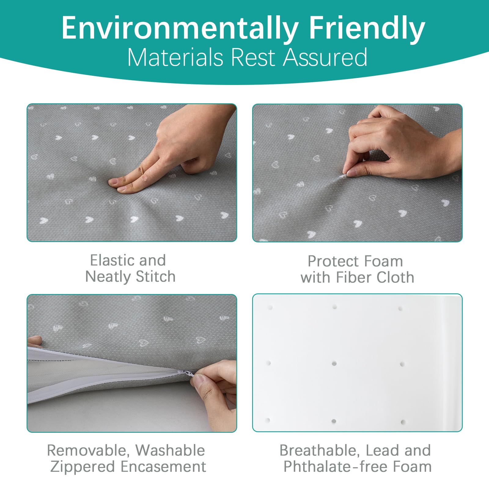 Biloban density-foam layer supports gentle movement while staying in place