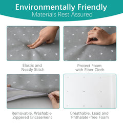 Biloban mattress pad features non-slip gripping dots to stay in place