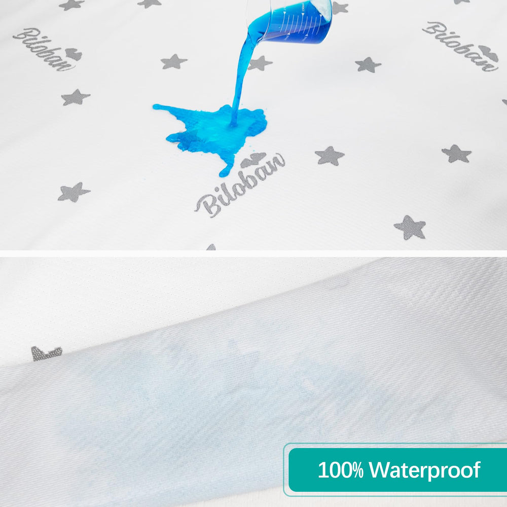 Biloban bassinet mattress pad with removable waterproof cover simplifies cleaning