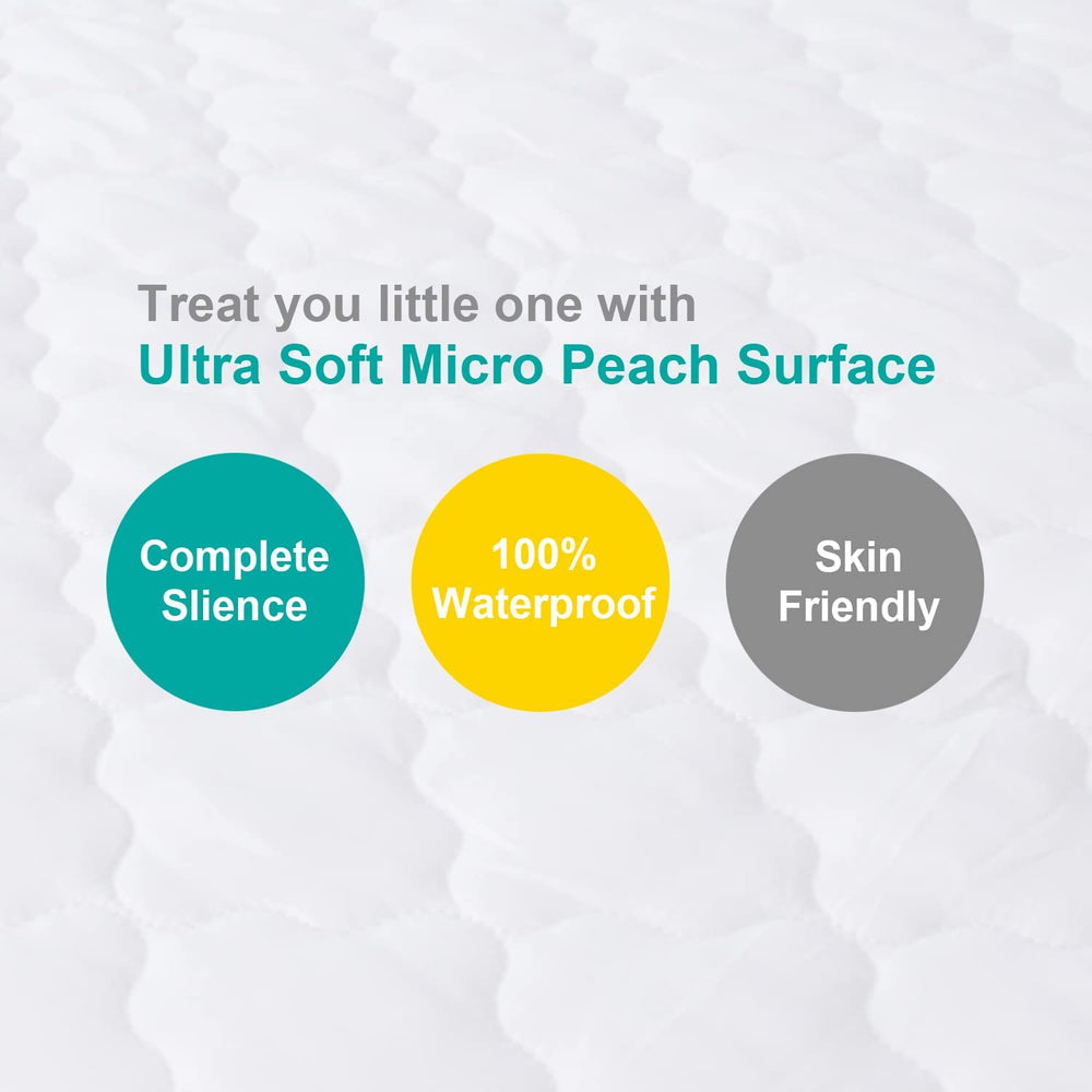 Biloban bassinet mattress protector in nursery scene emphasizes breathable comfort
