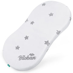 Biloban bassinet mattress pad with 18x30 cover for a snug, safer sleep