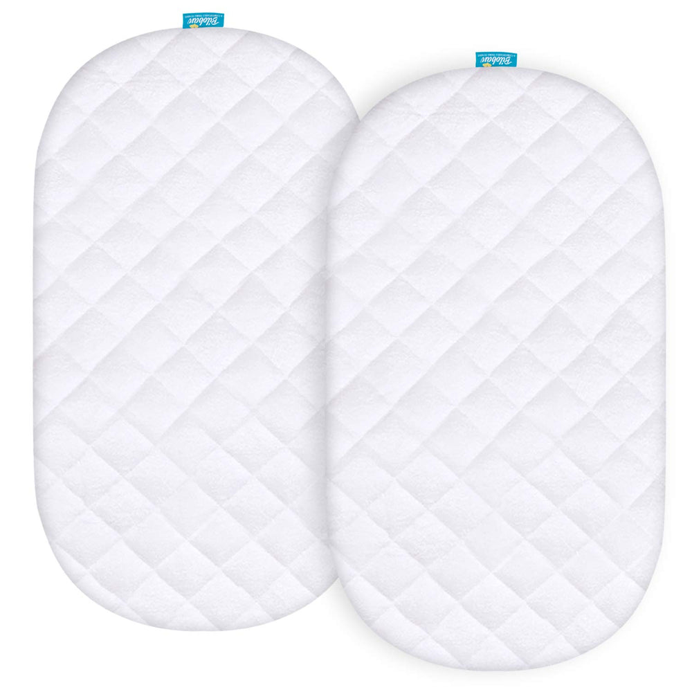 Biloban bassinet pad cover showing Dream On Me Karley compatibility for quick setup.