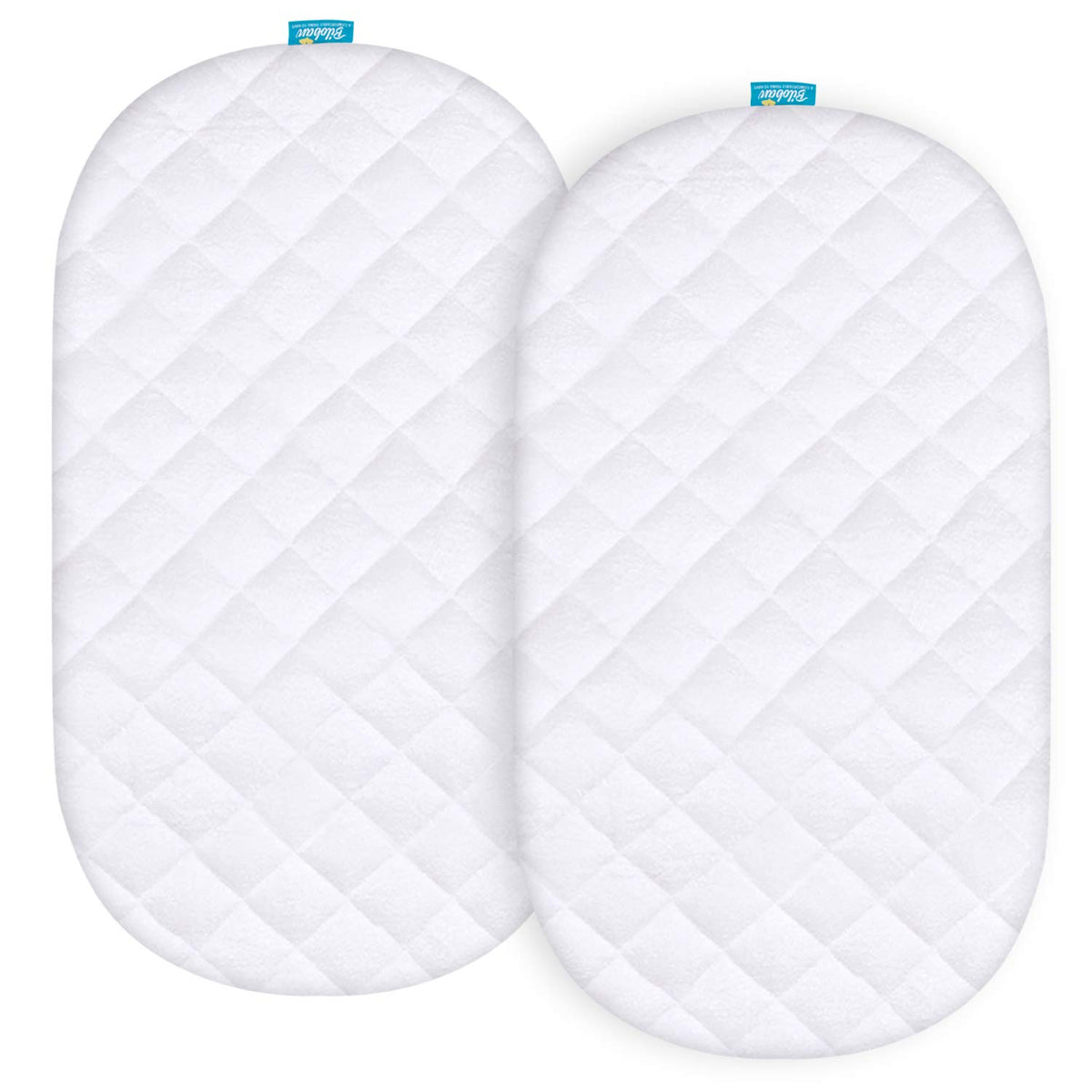 Biloban bassinet pad cover showing Dream On Me Karley compatibility for quick setup.