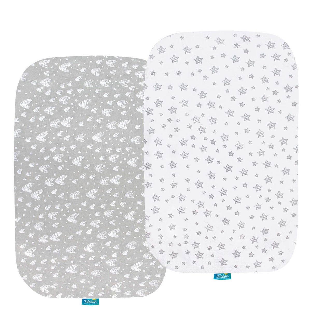 Biloban bassinet sheets 2pack closeup soft texture for baby comfort.