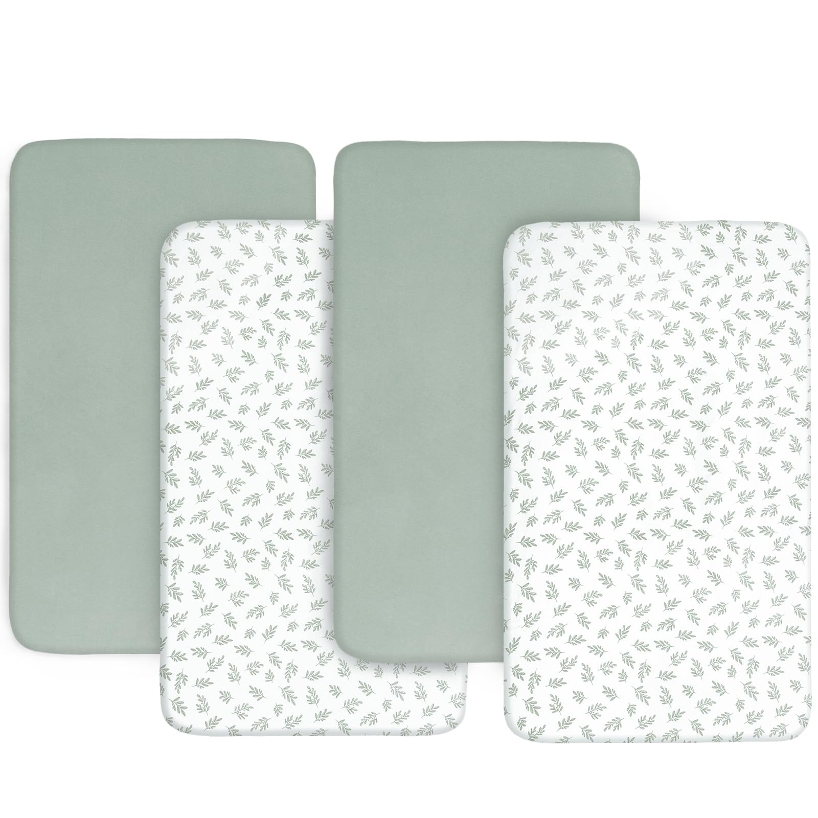 Biloban bassinet-sheets-4-pack neutral colors create a versatile nursery bedding option.