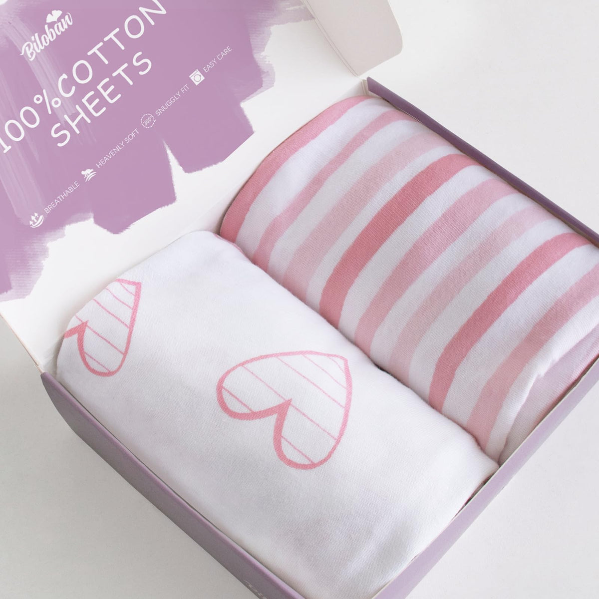 Biloban bassinet sheets for AirClub compatibility provide snug, secure sleep space.