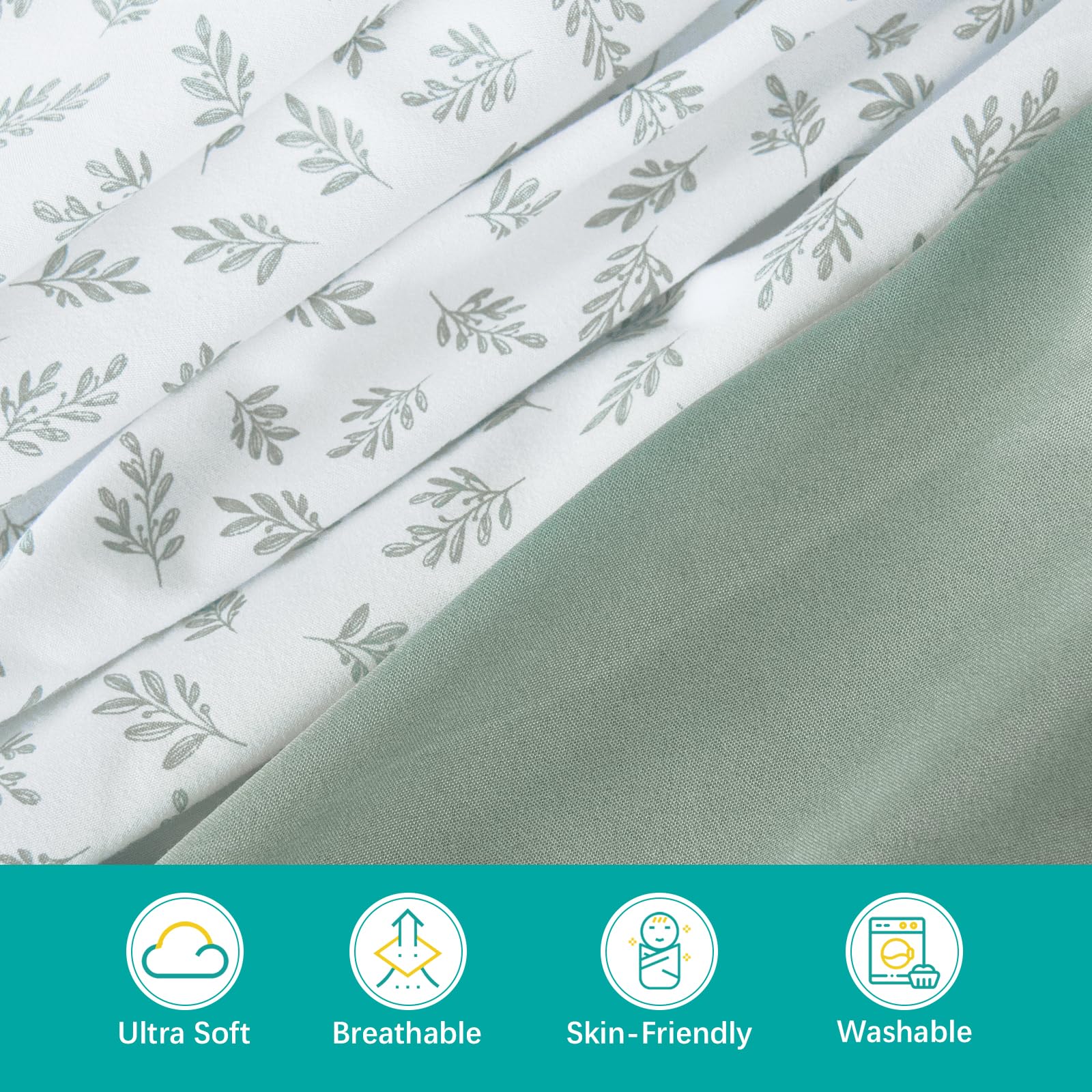 Biloban bassinet sheets close-up of elastic bottom edge for snug fit