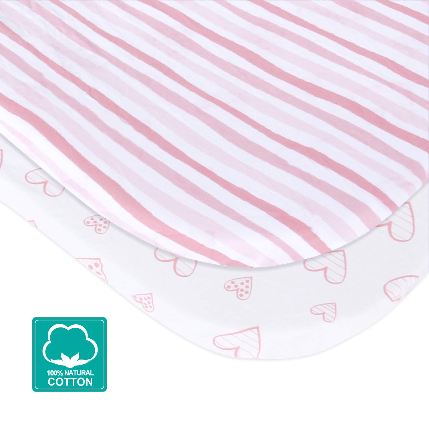 Biloban bassinet sheets pink showing Graco-compatible fit and practical use