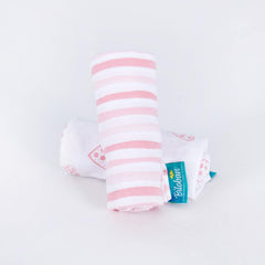 Biloban bassinet sheets pink close-up showing lightweight jersey-knit fabric and care ease