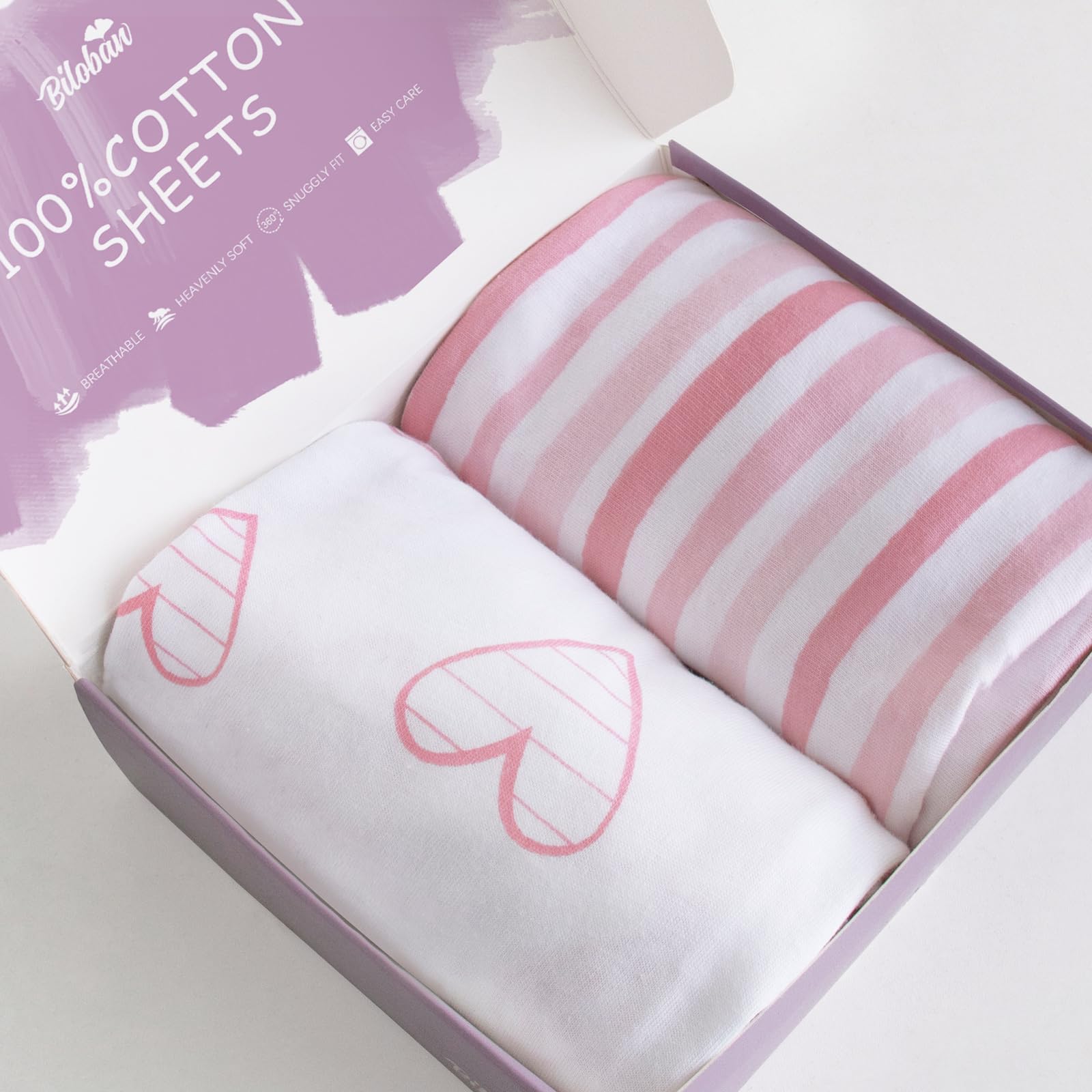 Biloban bassinet sheets two-pack on Dream On Me Traveler for gentle sleep comfort