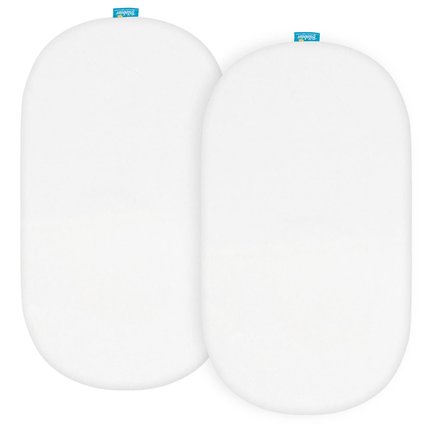 Biloban bassinet sheets universal-fit oval mattress for secure, comfy sleep and easy changes.