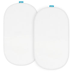 Biloban bassinet sheets universal-fit oval mattress for secure, comfy sleep and easy changes.