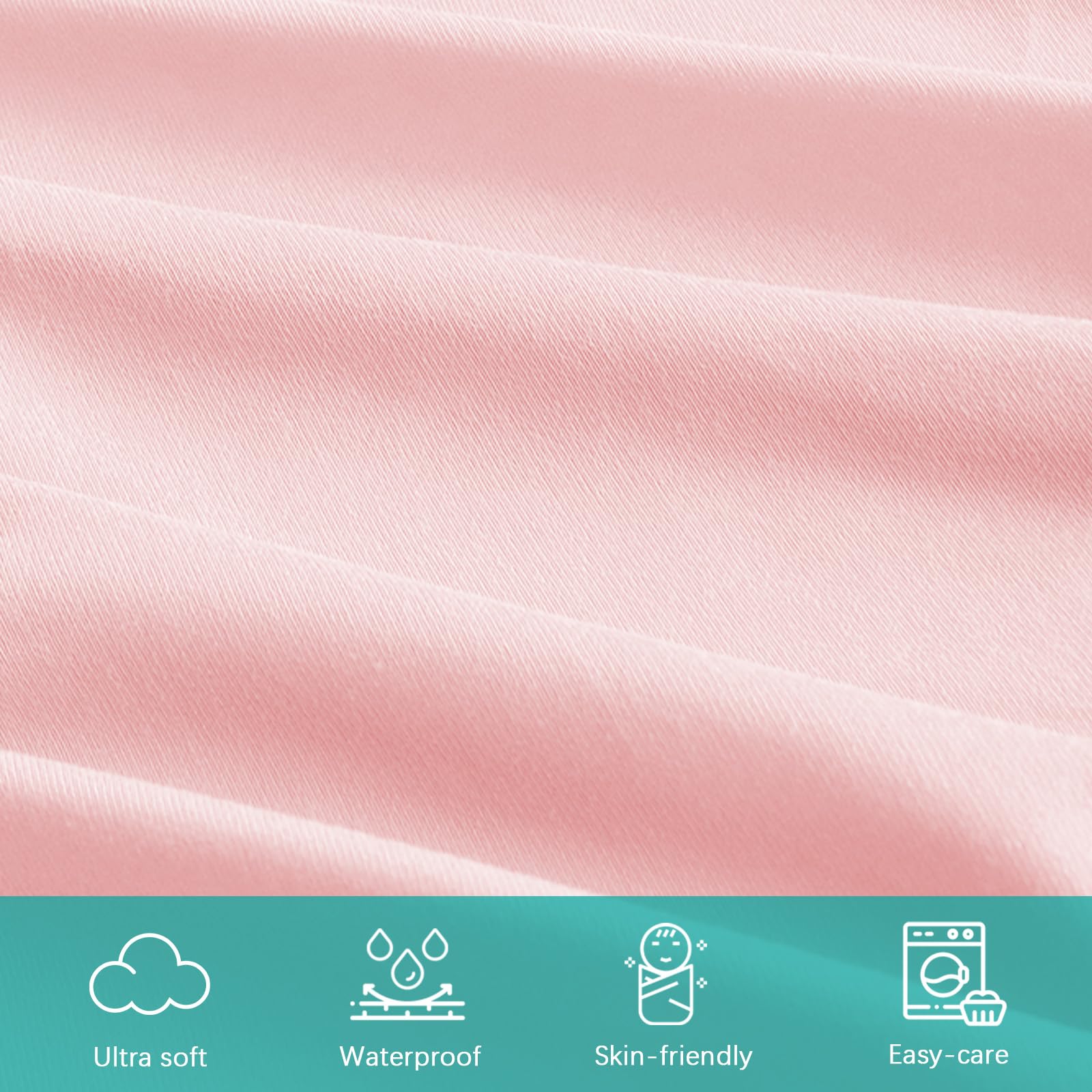 Biloban changing pad cover pink 2-pack shown on a folded cover for quick changes