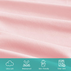 Biloban changing pad cover pink 2-pack shown on a folded cover for quick changes
