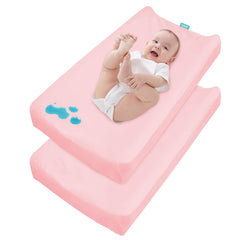 Biloban changing pad cover pink 32x16 fits standard contoured pads and protects surfaces
