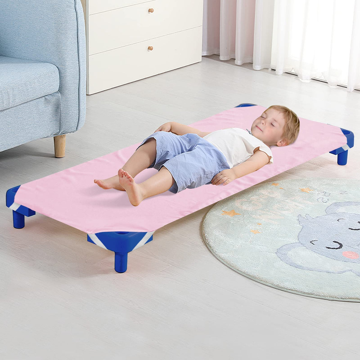Biloban cot sheet 23x51 fit securely on daycare cots for a tidy nap time.