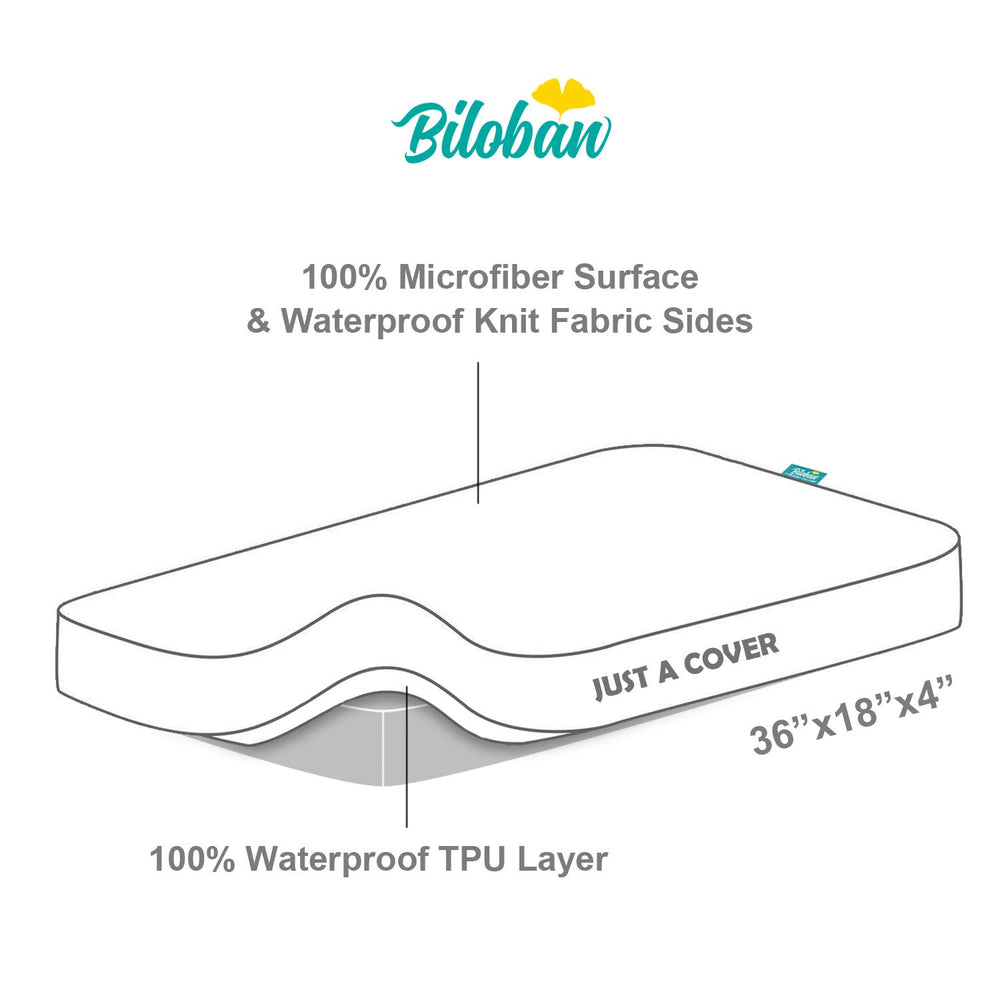 Biloban cradle mattress pad cover machine-washable for easy cleanup.