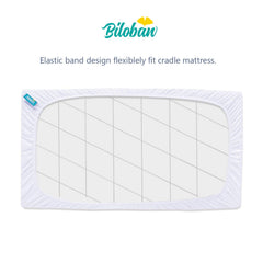 Biloban cradle mattress pad cover noiseless material prevents crinkling during movement.