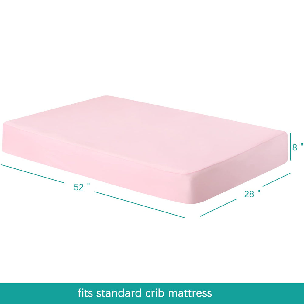 Biloban crib sheets fit standard mattress 52 x 28 x 8 inches with elastic edges