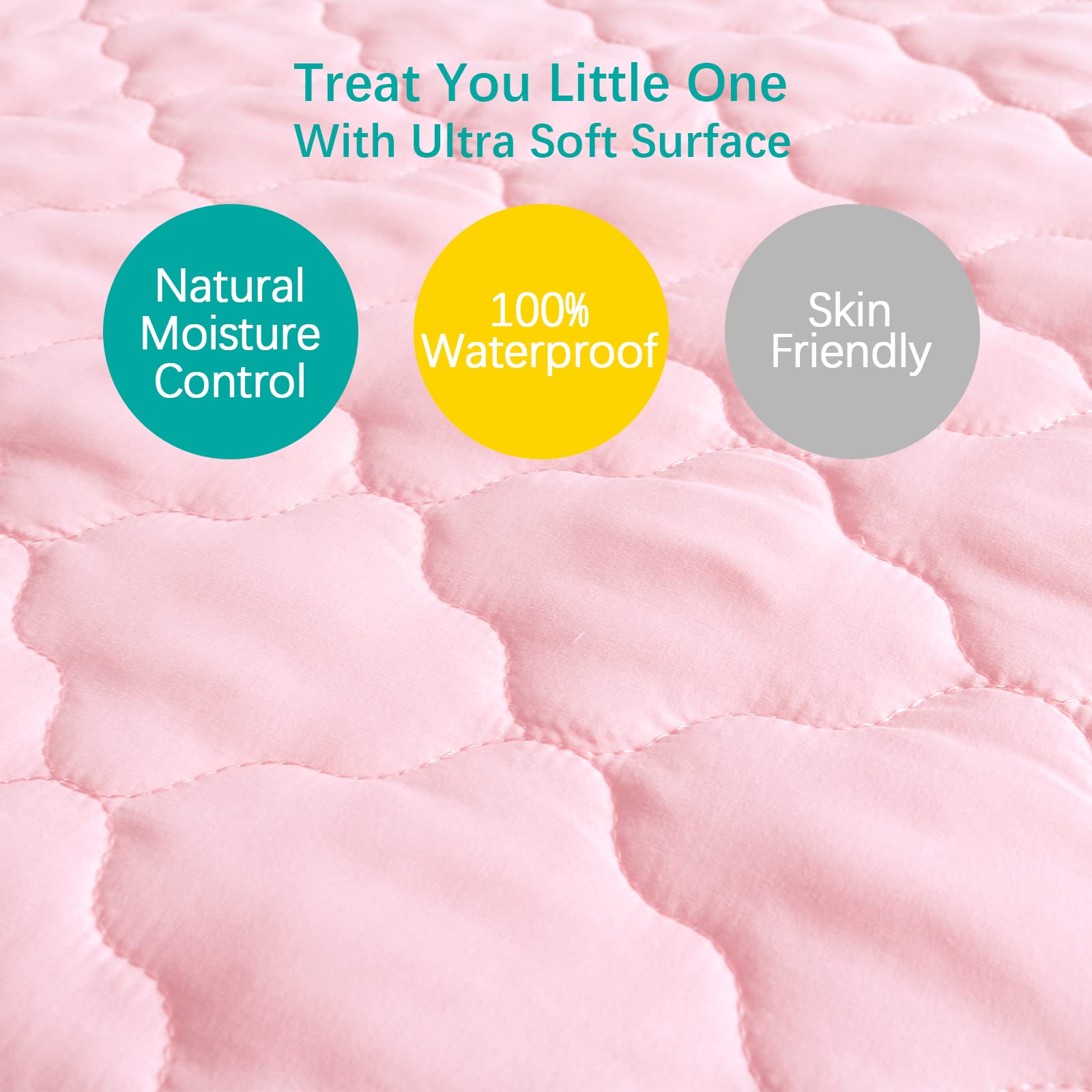 Biloban crib mattress protector machine-wash care simplifies cleanup after messes.