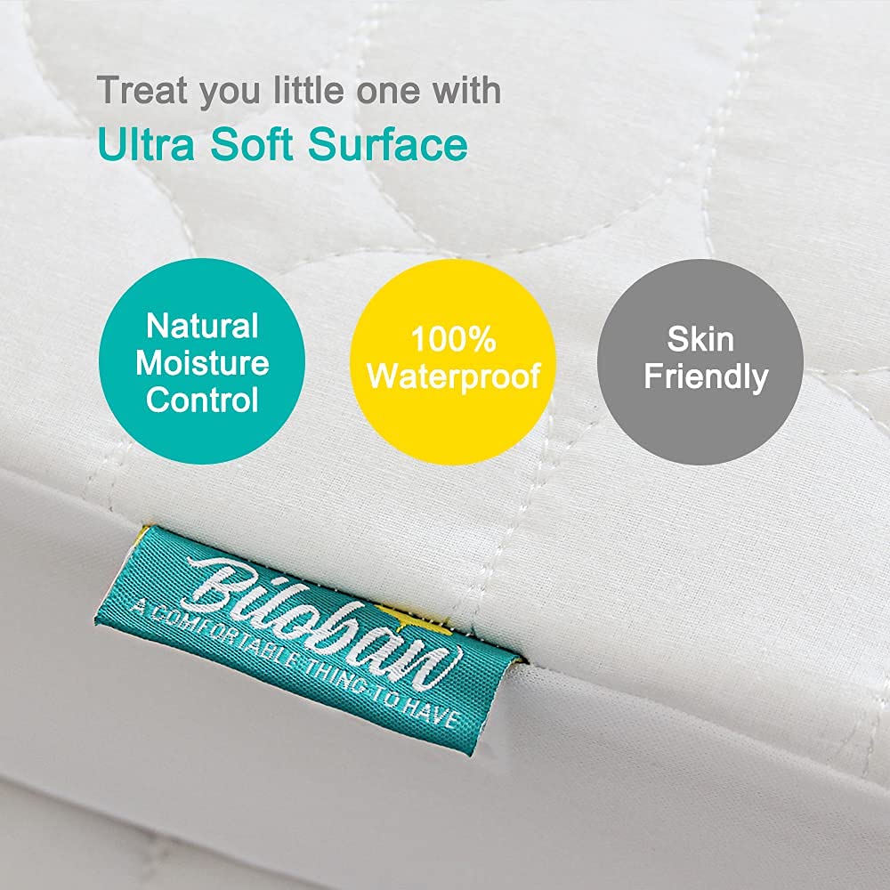 Biloban crib sheet closeup ultra-soft microfiber texture for gentle baby comfort.