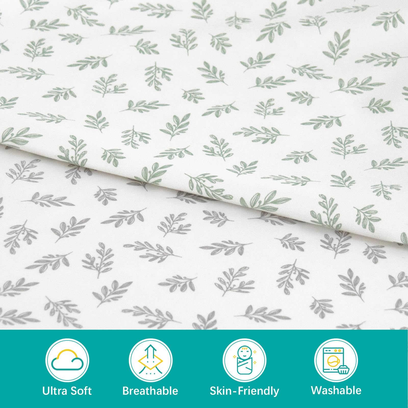 Biloban elastic-band crib sheet for a flat, secure bedding.